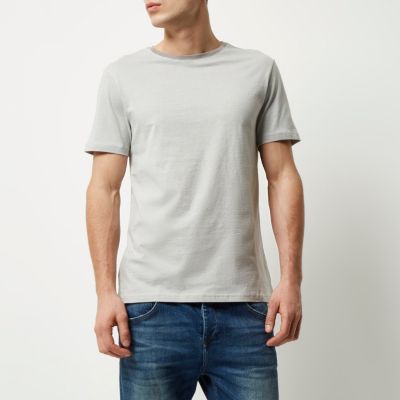 Grey neck trim t-shirt